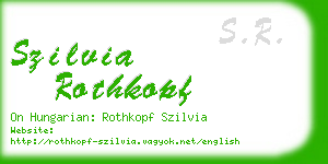 szilvia rothkopf business card